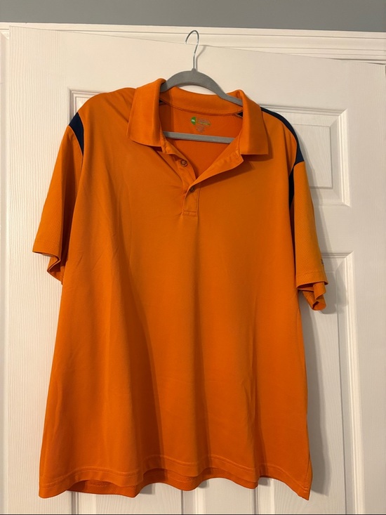 Izod Other - Izod Men's Orange Polo with Navy Shoulder Accents XXL